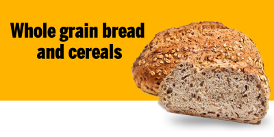 Whole grain bread and cereals